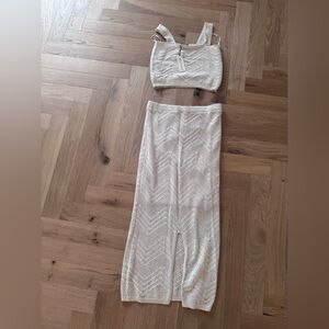 Cream Knit Two-Piece Set